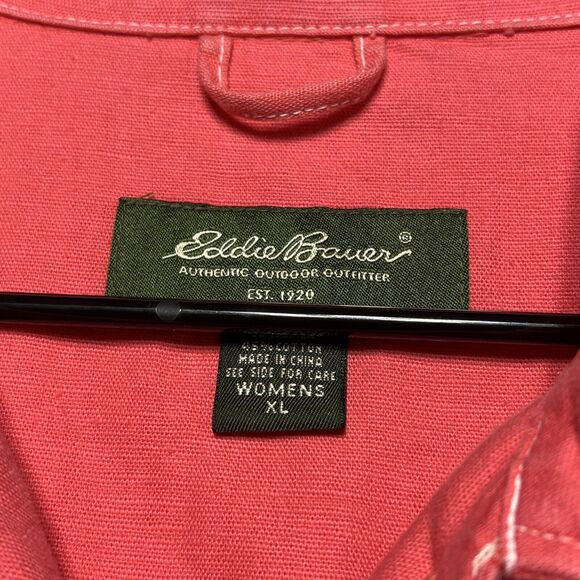 Eddie Bauer Coral Lightweight Button Down Jacket  Linen Blended Size:  X-Large - Picture 10 of 12